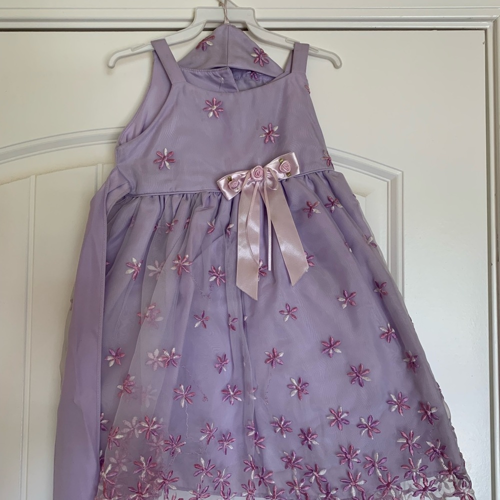 Lavender Floral Flower Girl Dress